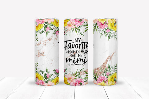 My Favorite People Call Me Mimi,  Stainless Steel Skinny Tumbler, Personalized Gift for Mimi, Gift for Grandma, 20 oz tumbler,  Mimi Tumbler