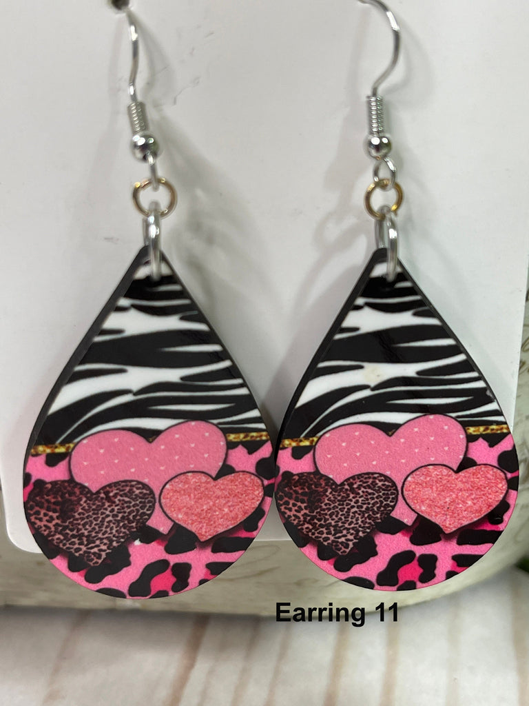 Full Color Teardrop Earrings, Permanent Sublimation Printing on