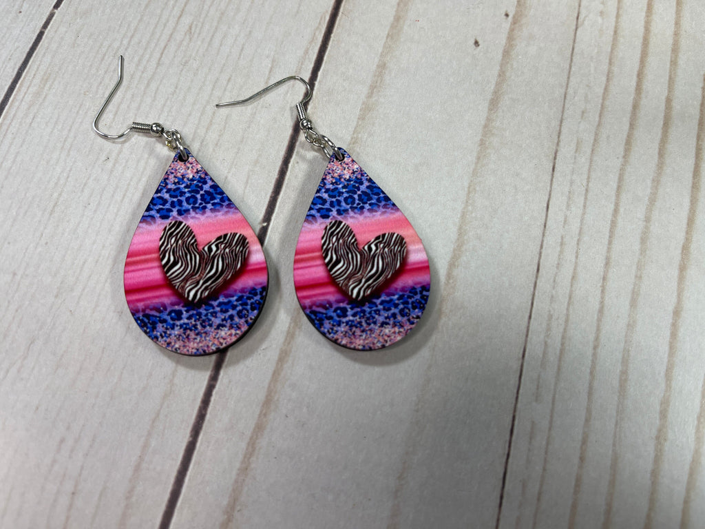 Pink Alcohol Ink Earring Sublimation Earring Designs 