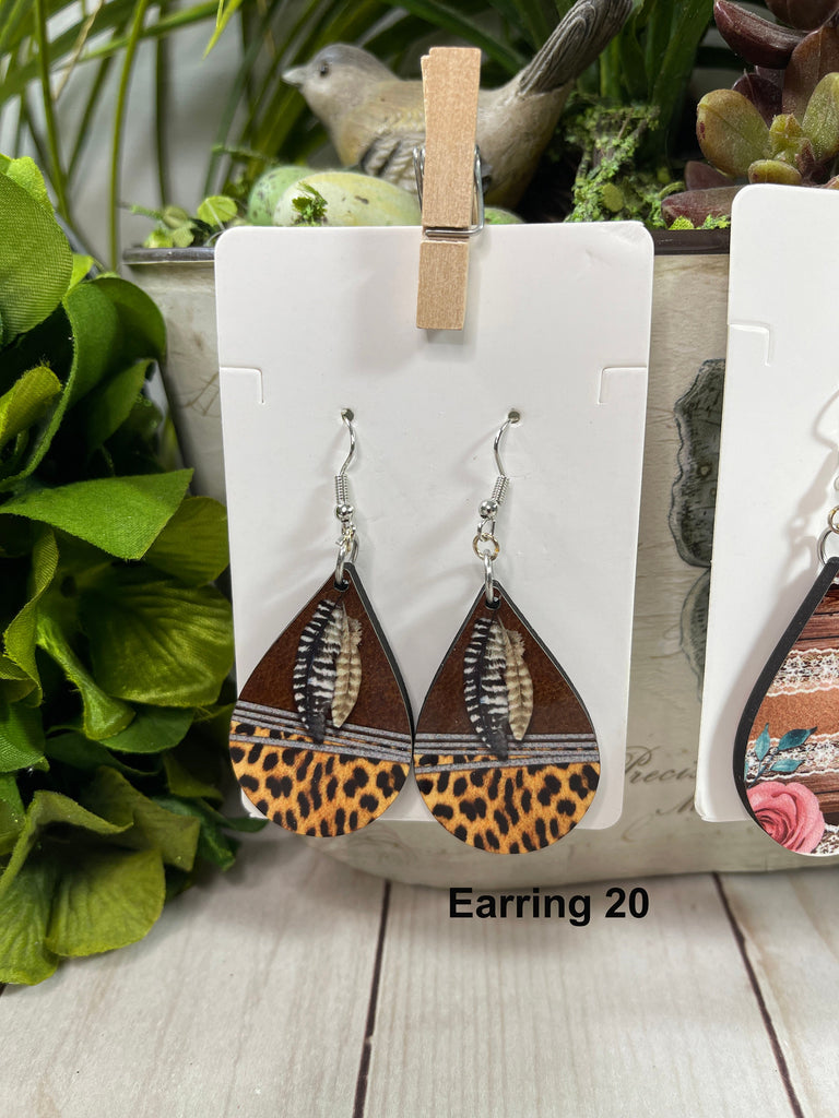 Full Color Teardrop Earrings, Permanent Sublimation Printing on Both Sides, MDF Lightweight Earrings, Gift For Mom, BoHo Earrings