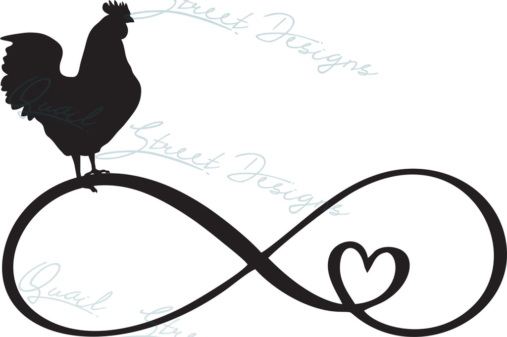Chicken Poultry Infinity Heart - Digital Download SVG Cut File - #1365