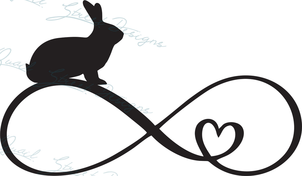 Rabbit Infinity Heart - Digital Download SVG Cut File - #1362