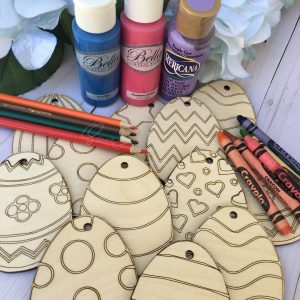 Coloring Easter Eggs - DIY For Kids & Adults - Wood eggs designed to be finished with pencils, markers, crayons or paint. Lot of 12!