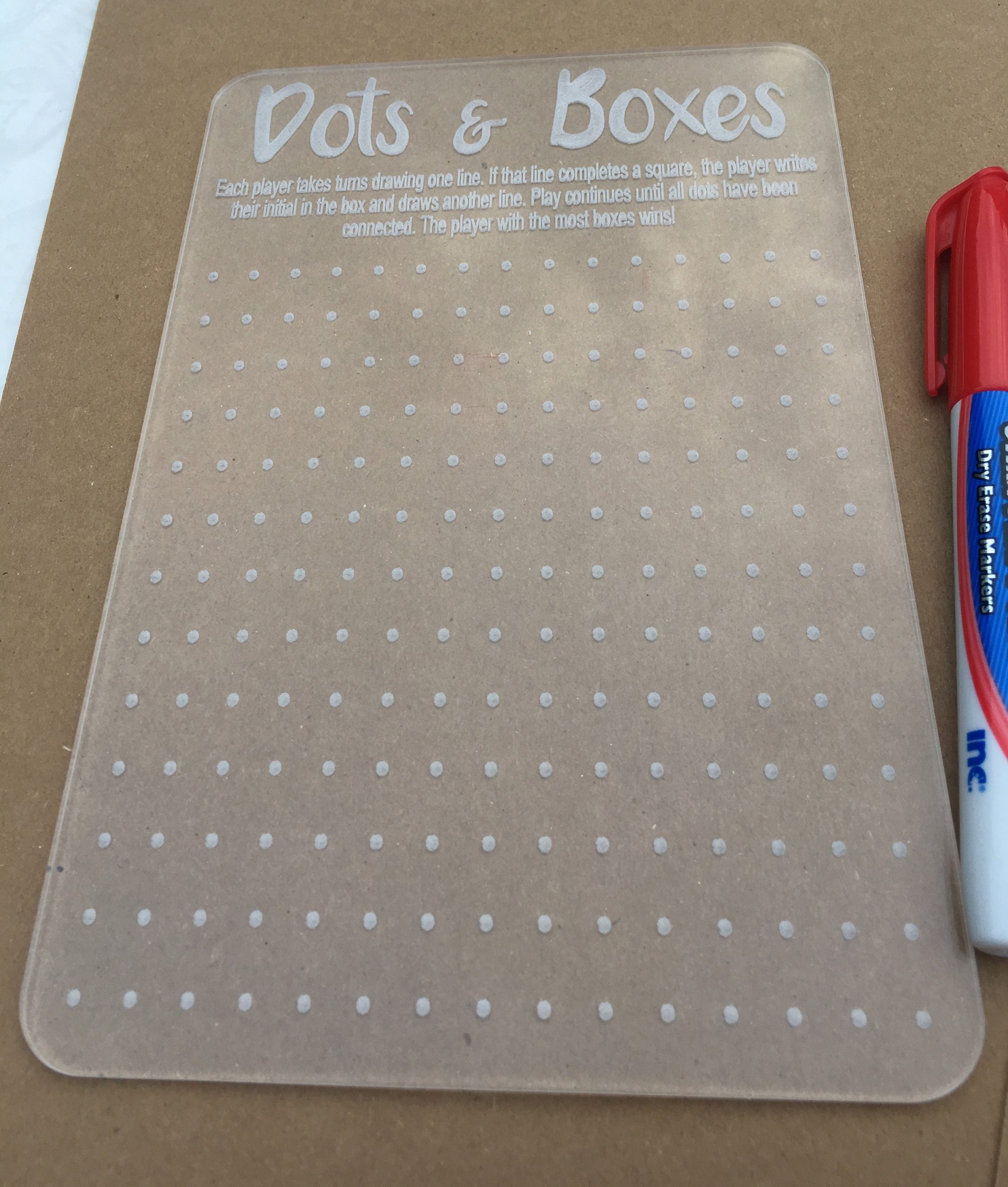 Kids' Games: Dots & Boxes and Tic Tac Toe - Acrylic dry erase board games - kids activities, fun activities at home - Image 2