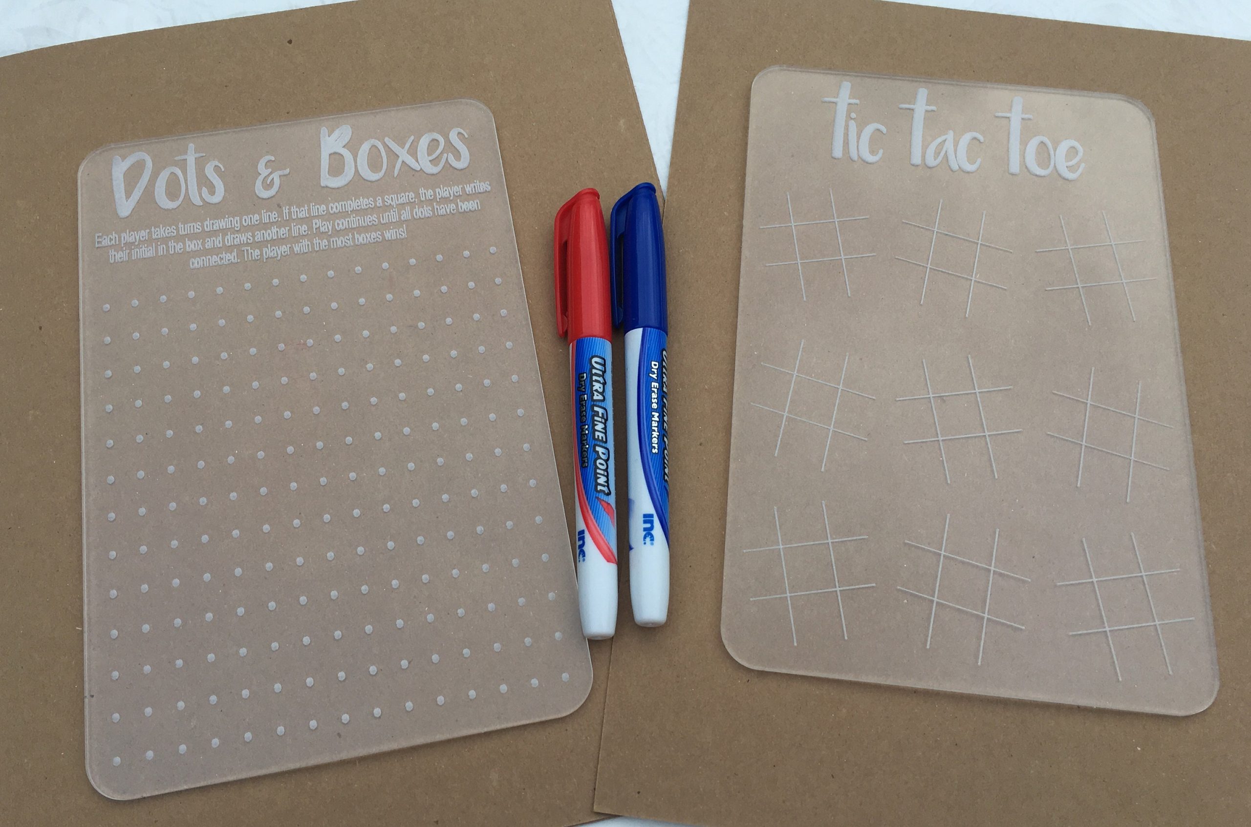 Kids' Games: Dots & Boxes and Tic Tac Toe - Acrylic dry erase board games - kids activities, fun activities at home - Image 6