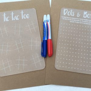 Kids' Games: Dots & Boxes and Tic Tac Toe - Acrylic dry erase board games - kids activities, fun activities at home