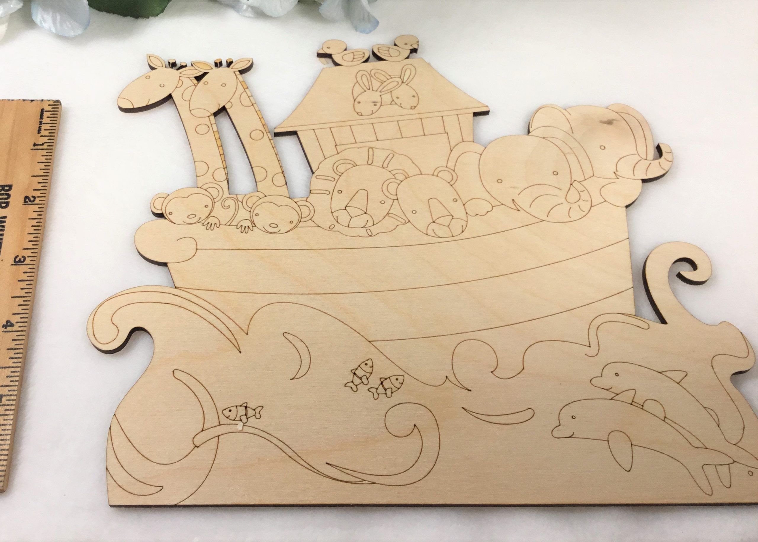 Noah's Ark Wood Cutouts, Craft Projects, Babies Cut Outs, Nursery Shower Gift, DIY, Paint Yourself, Unfinished Wood Cutout - Image 7