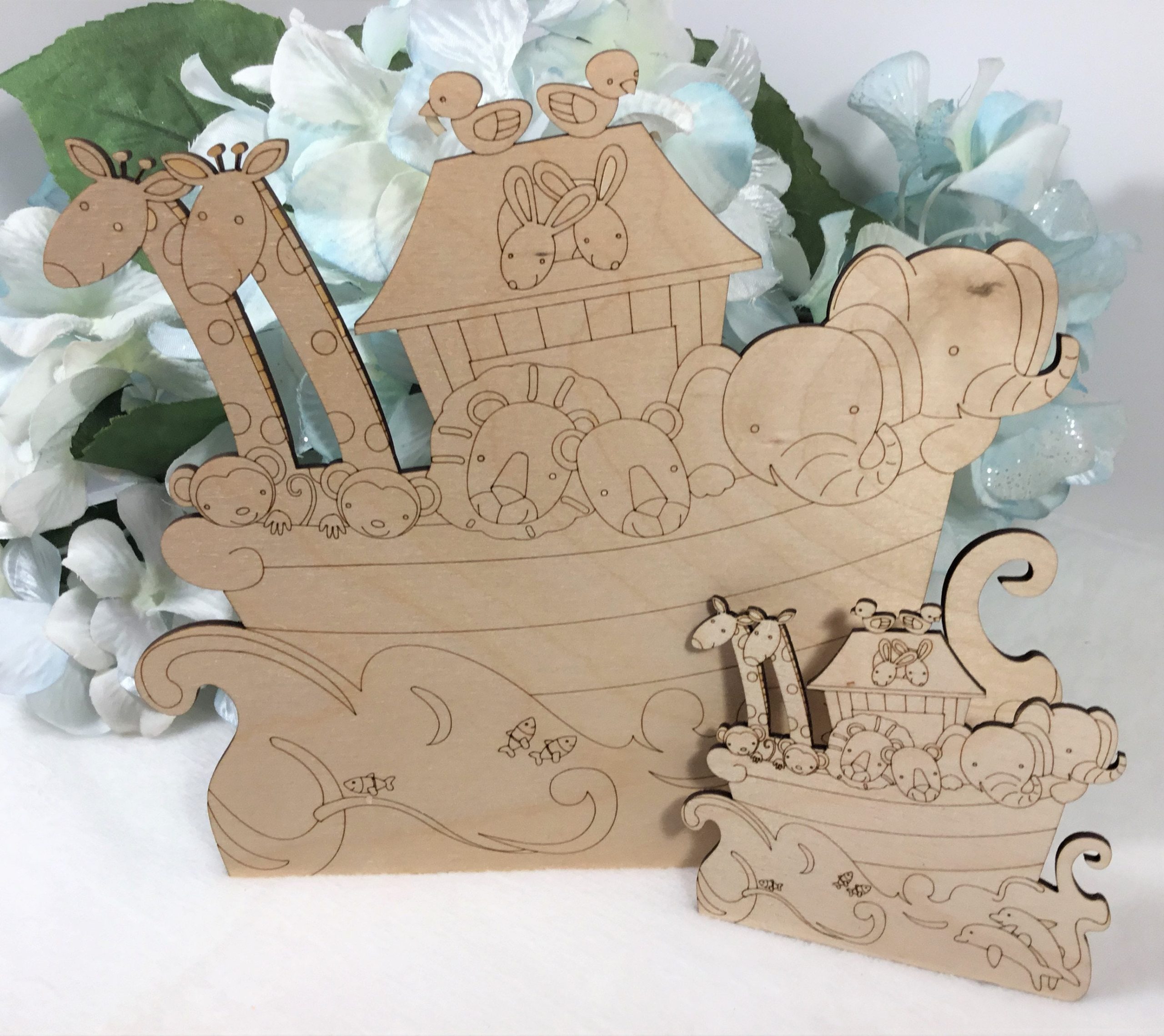 Noah's Ark Wood Cutouts, Craft Projects, Babies Cut Outs, Nursery Shower Gift, DIY, Paint Yourself, Unfinished Wood Cutout - Image 2