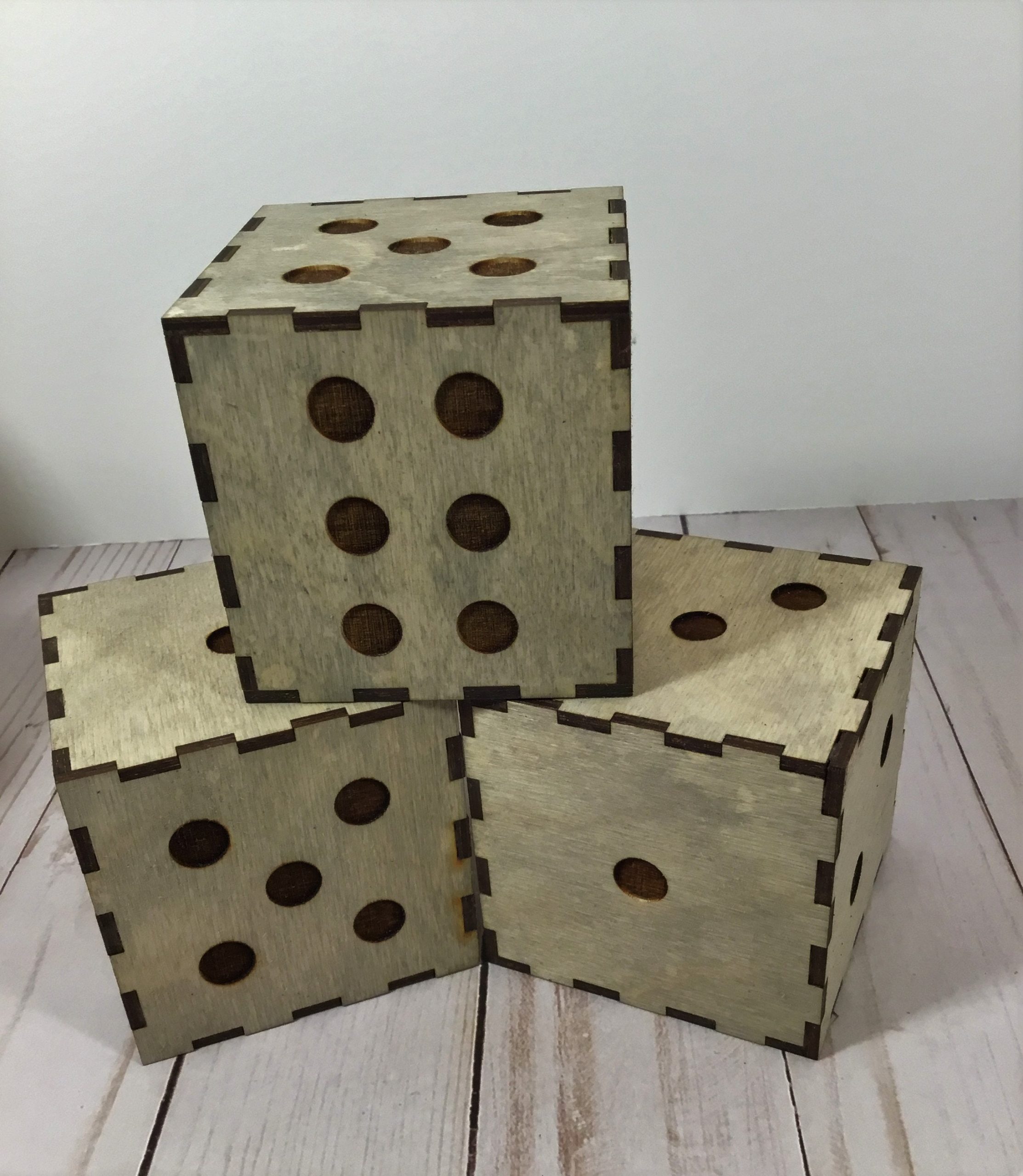 Big Dice Game - SIX 3" X 3" Birch Dice - Yardzee, Farkle, Yahtzee. Family group activity, reunion, campground. Indoor or outdoors - Image 8