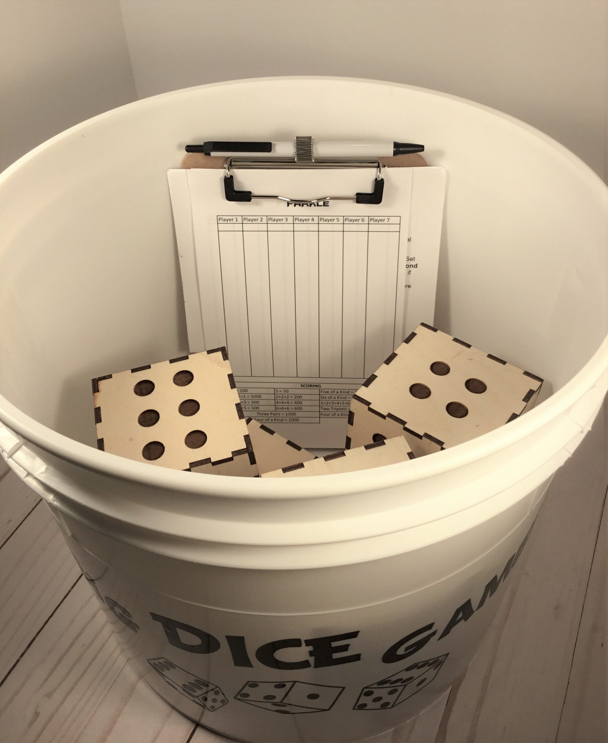 Big Dice Game - SIX 3" X 3" Birch Dice - Yardzee, Farkle, Yahtzee. Family group activity, reunion, campground. Indoor or outdoors - Image 4