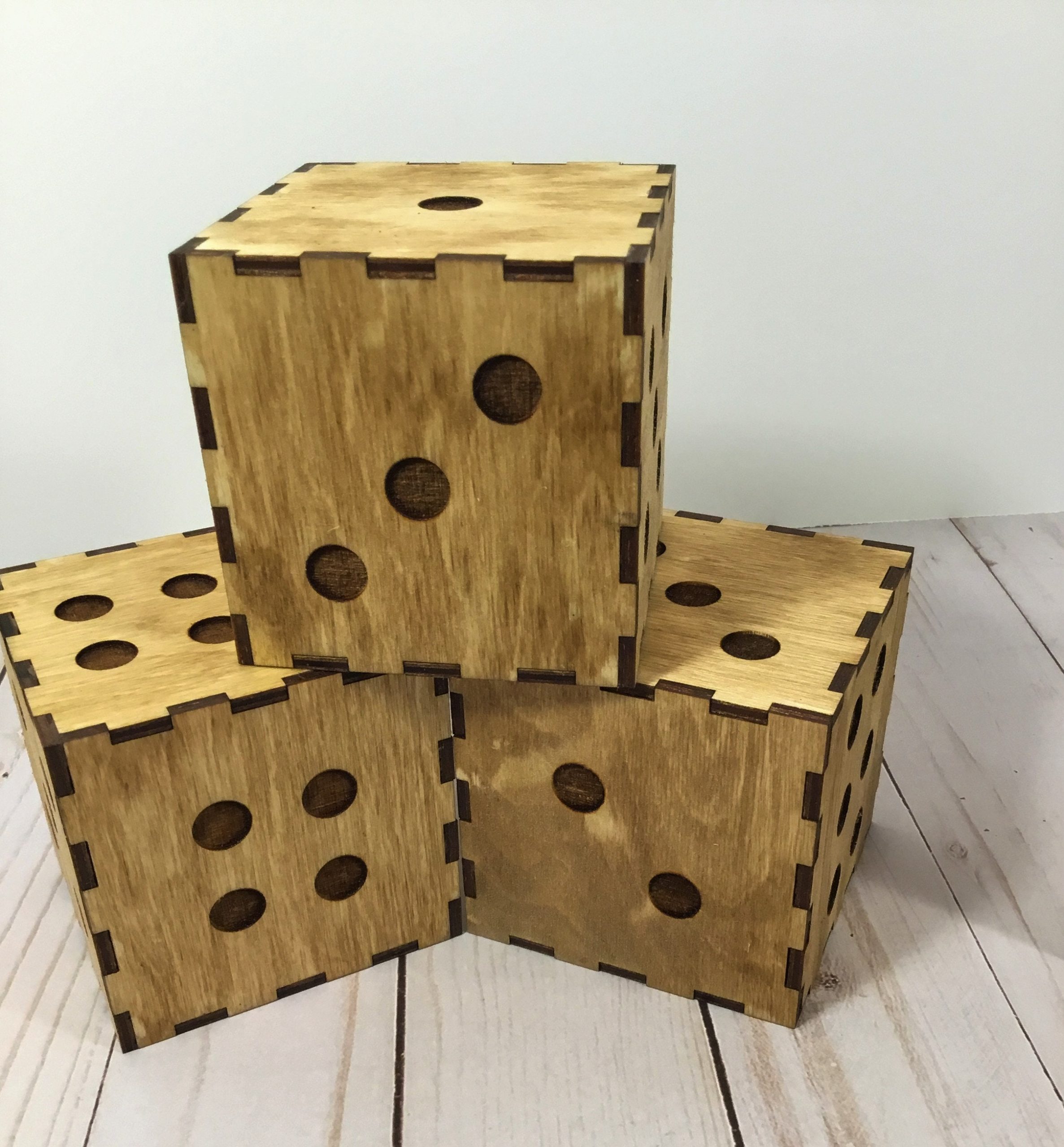 Big Dice Game - SIX 3" X 3" Birch Dice - Yardzee, Farkle, Yahtzee. Family group activity, reunion, campground. Indoor or outdoors - Image 7