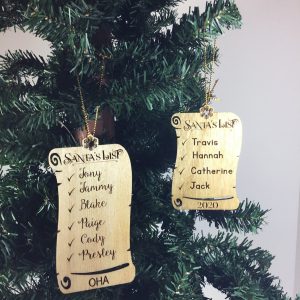 Santa's Personalized Scroll - Santa's Gift List - Santa's Nice List - Wood Christmas Ornament - Laser Cut -