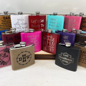 Laser Engraved Flask, 6 Oz Flask, Gift For Him, Gift For Her, Gift For Dad,Leather Flask, Steel Flask, Hip Flask, Unique Gift, Fun Flask