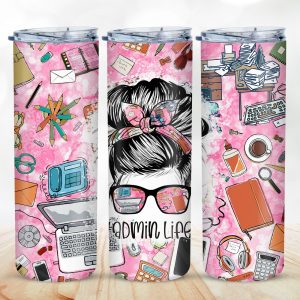 Admin Life Tumbler, 20 oz Stainless Steel SS Skinny Tumbler, Career Tumbler, Work Tumbler, Office Tumbler, Administrative Assistant Tumbler