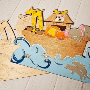 Noah's Ark Wood Cutouts, Craft Projects, Babies Cut Outs, Nursery Shower Gift, DIY, Paint Yourself, Unfinished Wood Cutout