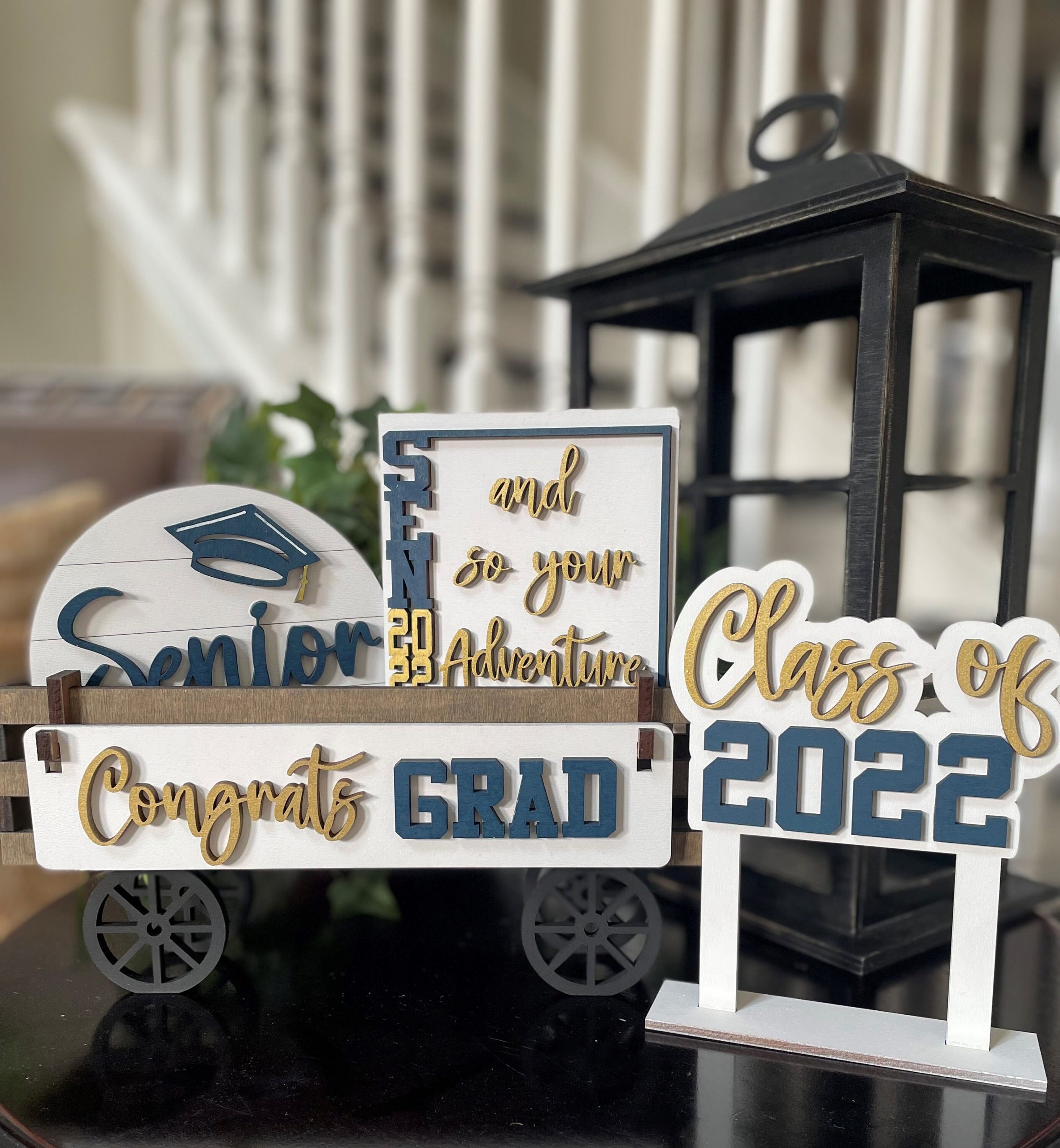Congrats Grad-Graduation Interchangeable Shelf Sitter, Wood Wagon, Raised Shelf, Wood Crate, Mantel Decor, Shelf Sitter, Student Decor - Image 3