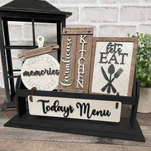 Todays Menu Interchangeable Shelf Sitter, Wood Wagon, Raised Shelf, Wood Crate, Mantel Decor, Shelf Sitter, Kitchen Decor, Family Meals