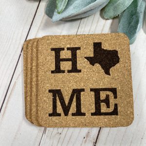 Home State Coasters, State Coaster, Laser Engraved Cork Coasters, Wedding Gift, Housewarming Gift, Closing Gift, State Coaster Set, Home