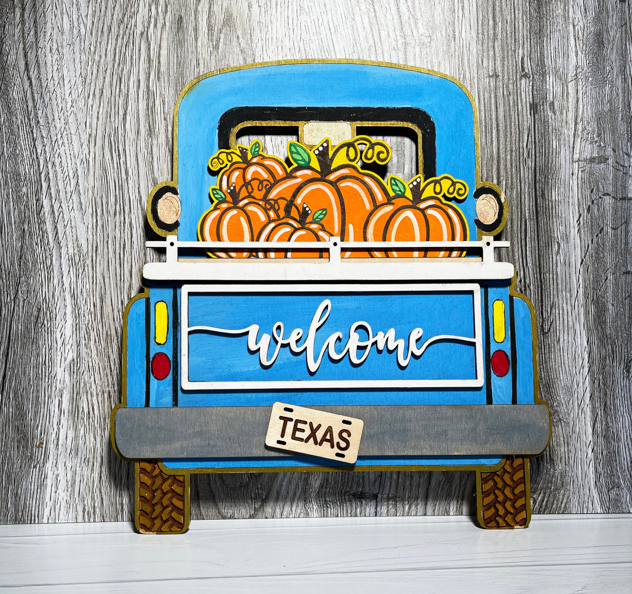 Vintage Truck Door Welcome Hanger With Seasonal Interchangeable Inserts, Unfinished - DIY Craft Kit, Farmhouse Decor, Painting Party - Image 9