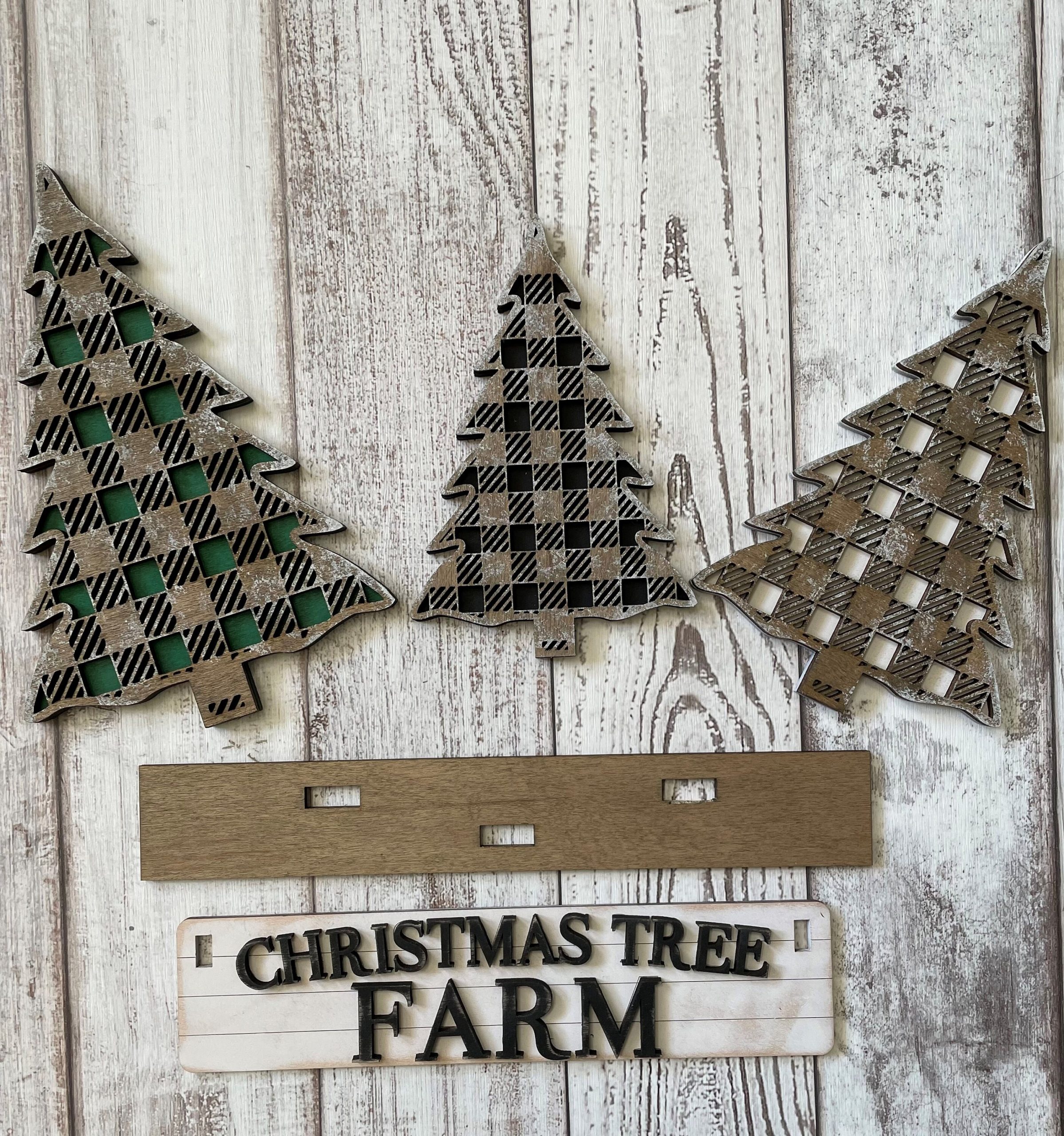 Christmas Tree Farm Interchangeable Shelf Sitter, Wood Wagon, Raised Shelf, Wood Crate, Mantel Decor, Shelf Sitter, Christmas/Winter Decor, - Image 2