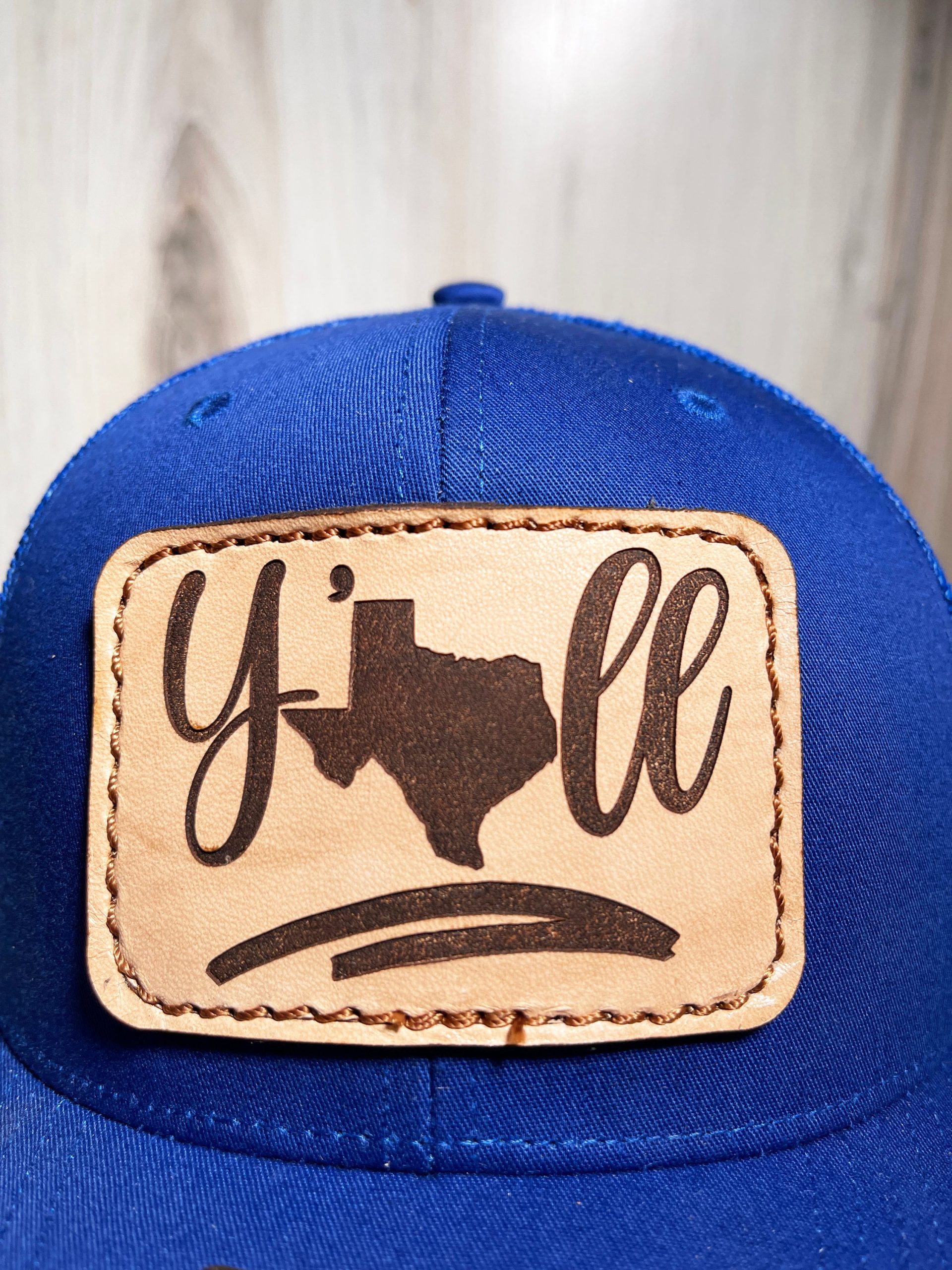 Y'all, Richardson 112 Hat, Real Leather Engraved Patch Sewn On Patch, 112 Richardson Cap, Snapback, Lone Star, Texas Gift, Trucker Style Hat - Image 3