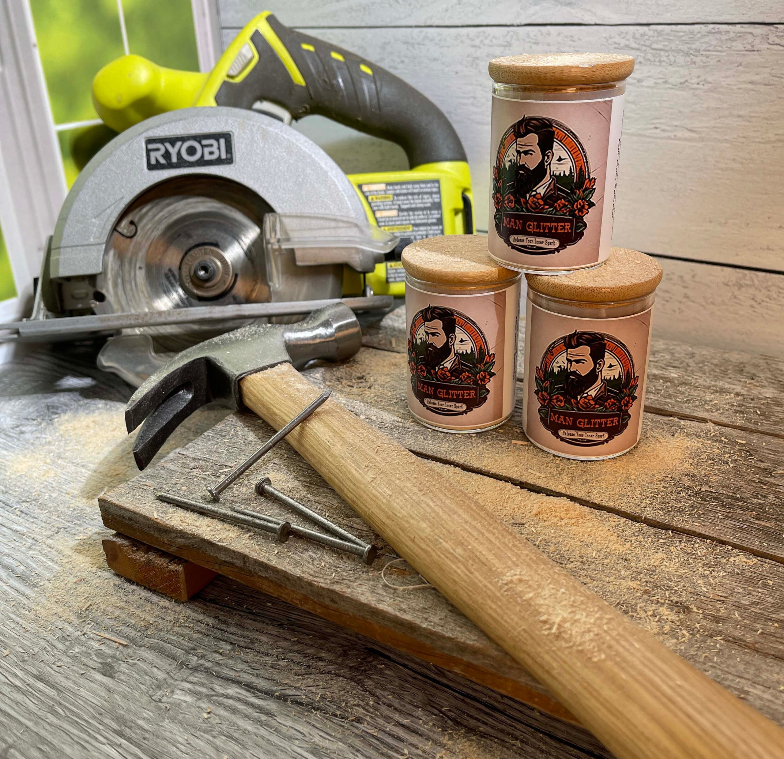 Man Glitter: Rugged Charm in a Jar - Woodsy Sawdust for Men's Grooming, Unique Gift for Him, Grooming Gift For Man, Gift For Dad, Man Gift - Image 2