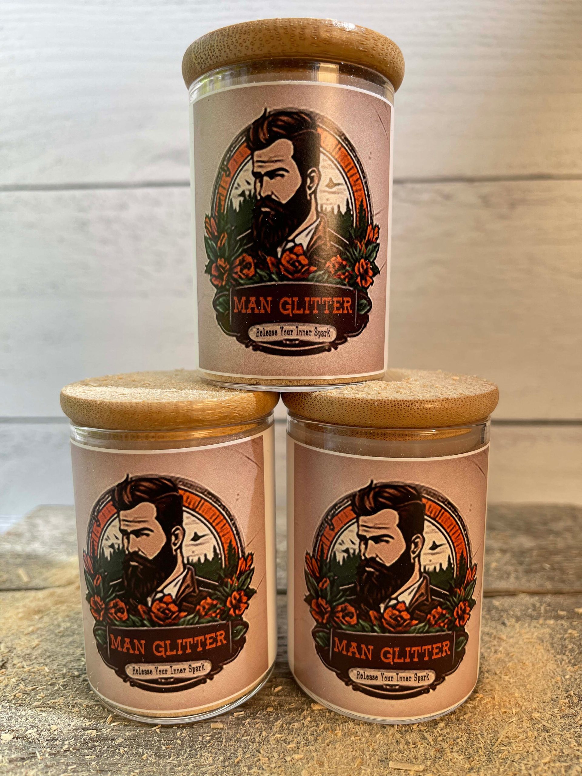 Man Glitter: Rugged Charm in a Jar - Woodsy Sawdust for Men's Grooming, Unique Gift for Him, Grooming Gift For Man, Gift For Dad, Man Gift - Image 4
