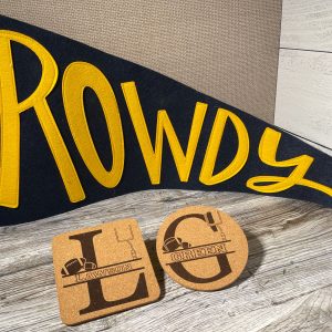 Football Monogrammed Personalized Cork Drink Coasters, Football Coaster, Cork Coaster, Gift For Football Lover, Football