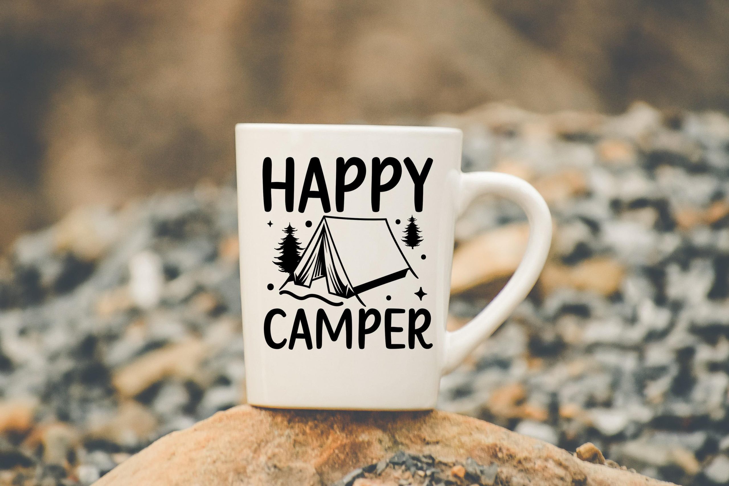 Tent Camper Coffee Mug, Ceramic Camping Mug, Happy Camper Gift, 11 oz or 15 oz Coffee Cup, Outdoors Coffee Mug, Gift for Campers, Camper Mug - Image 2