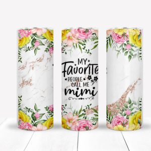 Personalized Tumbler With Lid, Stainless Steel Skinny Tumbler, Personalized Gift for Mimi, Gift for Grandma, 20 oz tumbler,  Mimi Tumbler