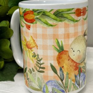 Spring Coffee Mug, Garden Coffee Cup, Rabbit Coffee Mug - Coffee Cups 11 or 15 Oz Ceramic Mug - Wrap Design, Easter, Fun Gifts