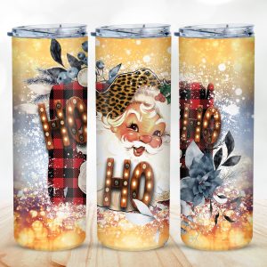 Vintage Santa Ho Ho Ho, 20 oz Stainless Steel SS Skinny Tumbler, Christmas Tumbler, Santa Clause Tumbler, Christmas Gift, Santa Tumbler